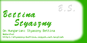 bettina styaszny business card